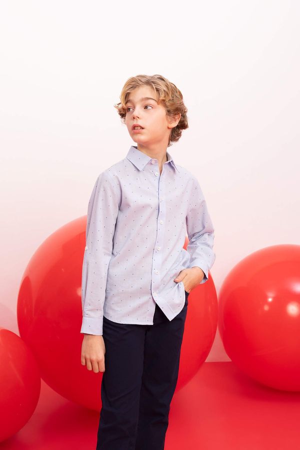 DEFACTO DEFACTO Boy Regular Fit Polo Collar Poplin Shirt