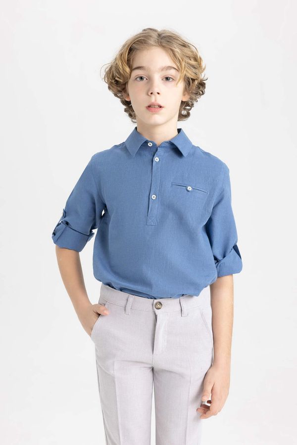 DEFACTO DEFACTO Boy Regular Fit Polo Neck Jean Look Shirt