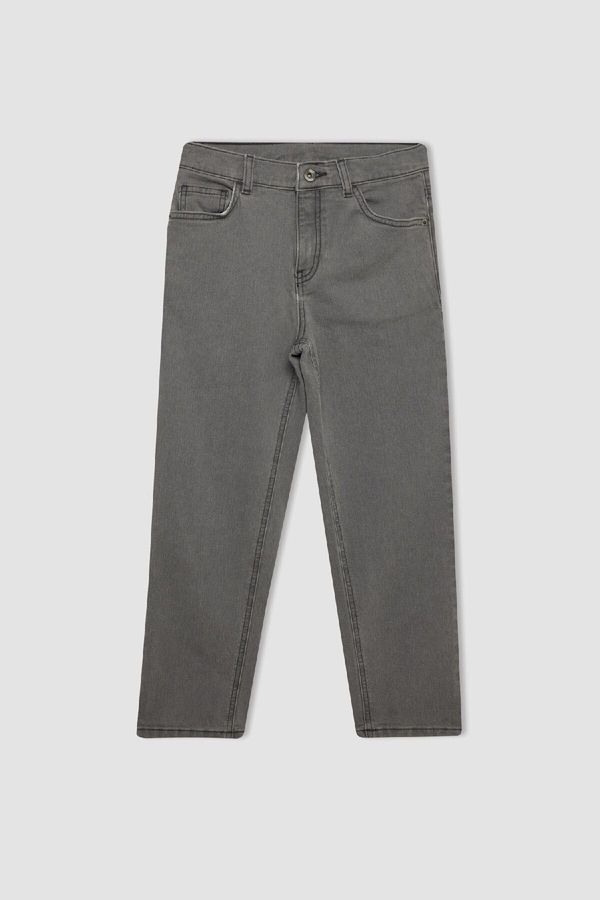 DEFACTO DEFACTO Boy Straight Fit Straight Leg Pocket Gray Jean Trousers