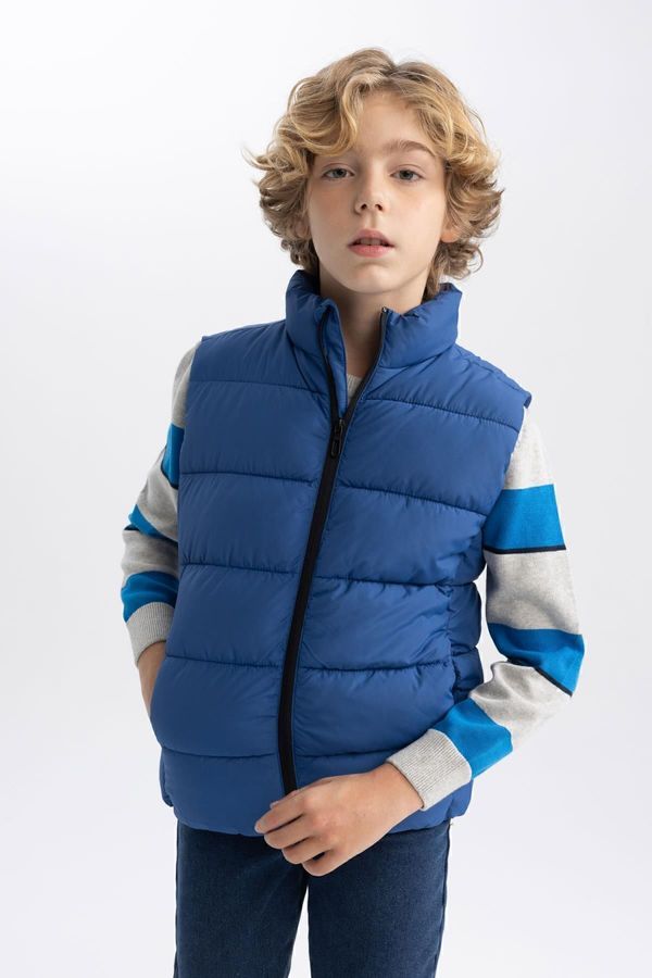 DEFACTO DEFACTO Boy Water Repellent Half Turtleneck Basic Puffer Vest