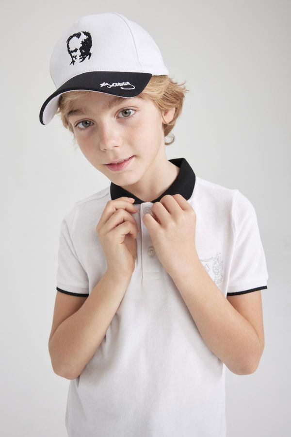 DEFACTO DEFACTO Boy&#39;s Pique Short Sleeve White Polo T-Shirt