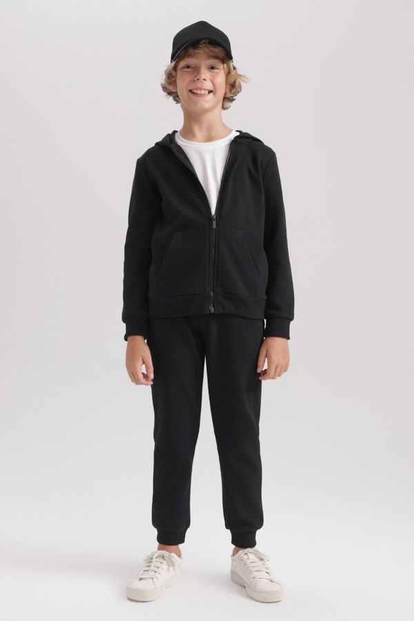 DEFACTO DEFACTO Boys Black Textured Jogger School Tracksuit Bottom