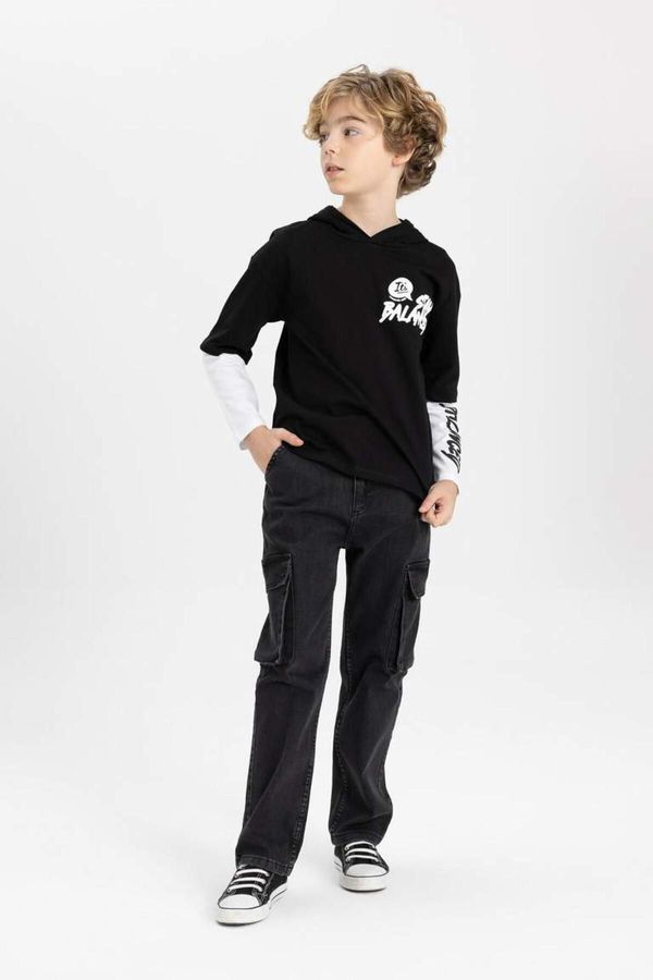 DEFACTO DEFACTO Boy's Cargo Fit Straight Leg Jean Trousers