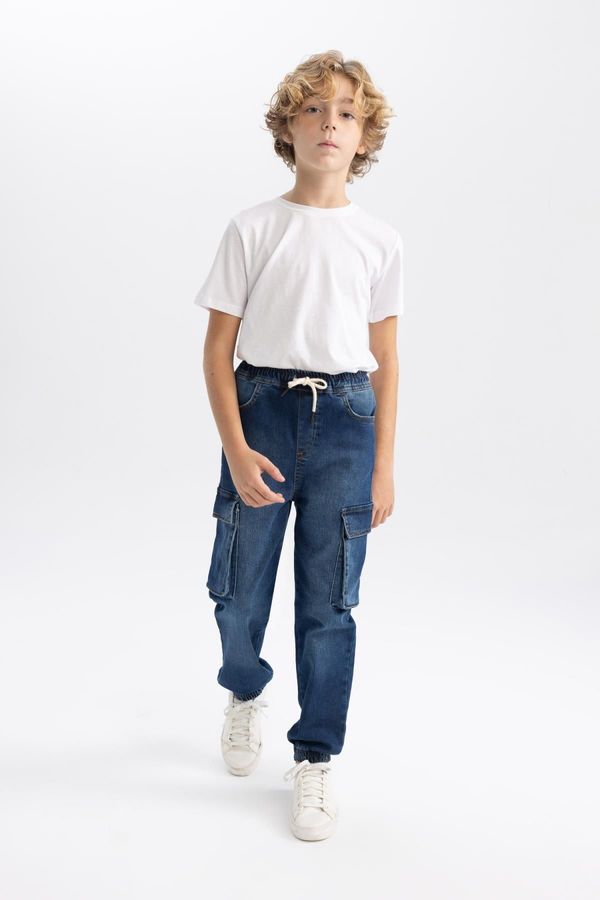 DEFACTO DEFACTO Boy's Cargo Pocket Jogger Elastic Leg Jean Pants