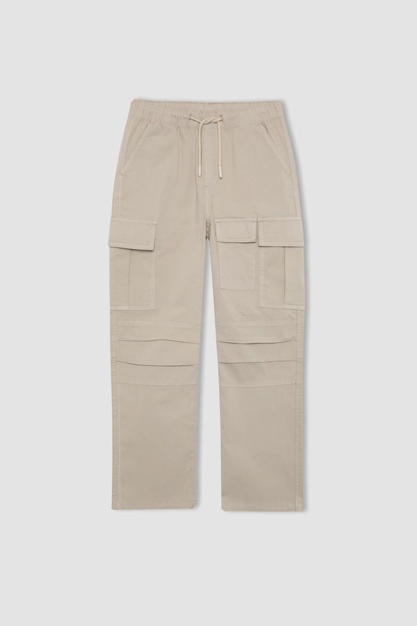 DEFACTO DEFACTO Boy's Cargo Pocket Straight Leg Gabardine Trousers