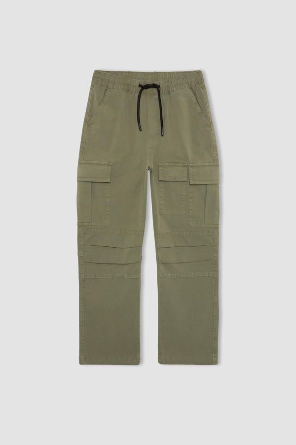 DEFACTO DEFACTO Boy's Cargo Pocket Straight Leg Gabardine Trousers