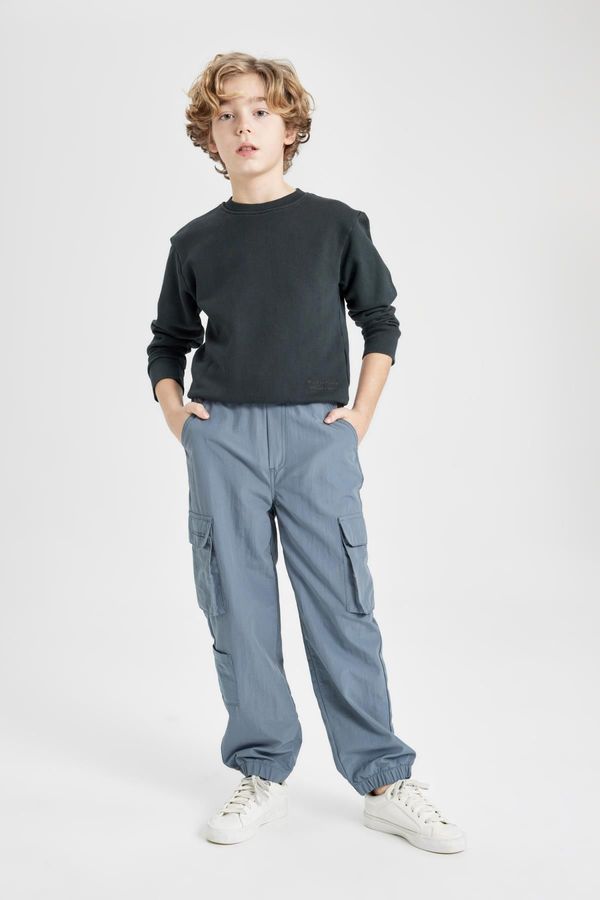 DEFACTO DEFACTO Boys Cargo Pocket Waist Tie Elastic Leg Jogger Parachute Pants