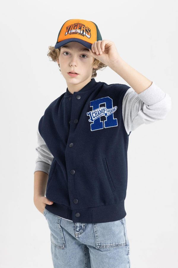 DEFACTO DEFACTO Boys College Collar Bomber Jacket Cardigan