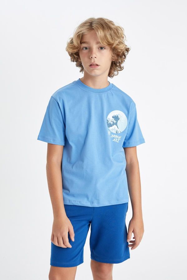 DEFACTO DEFACTO Boy's Crew Neck Printed Short Sleeve T-Shirt