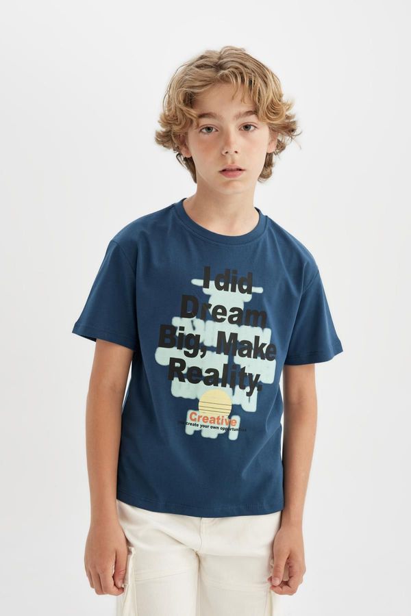 DEFACTO DEFACTO Boy's Crew Neck Printed Short Sleeve T-shirt