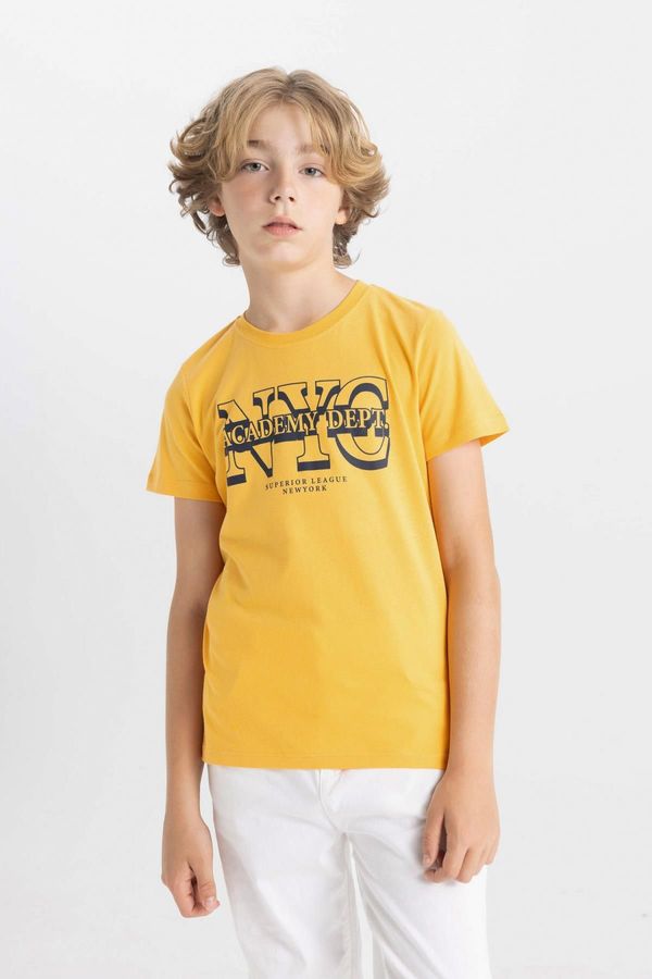 DEFACTO DEFACTO Boy's Crew Neck Printed Short Sleeve T-Shirt