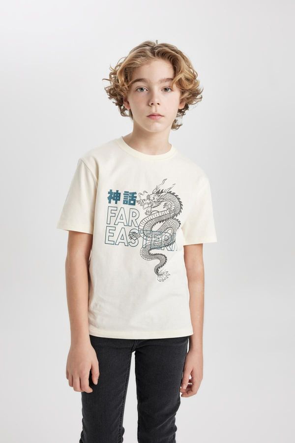 DEFACTO DEFACTO Boys' Crew Neck Printed Short Sleeve T-Shirt