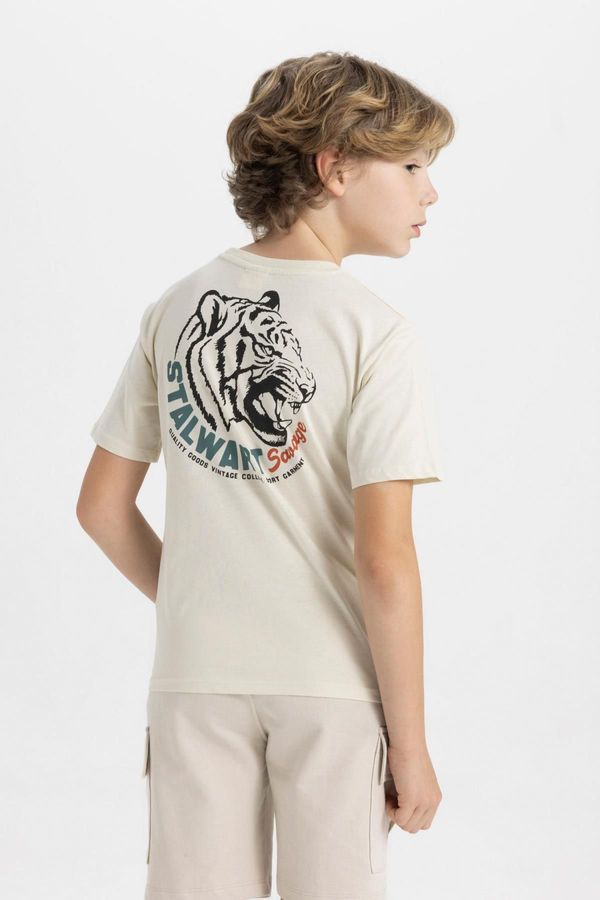 DEFACTO DEFACTO Boy's Crew Neck Printed Short Sleeve T-Shirt