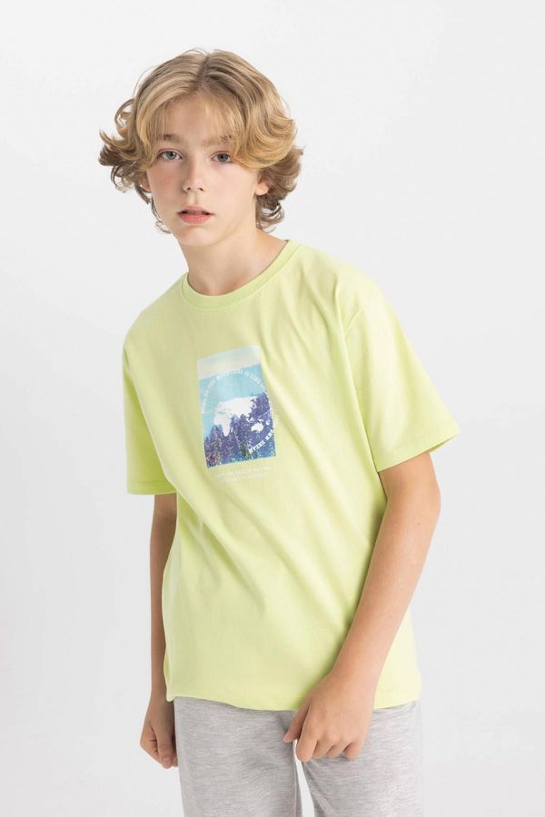 DEFACTO DEFACTO Boy's Crew Neck Printed Short Sleeve T-Shirt