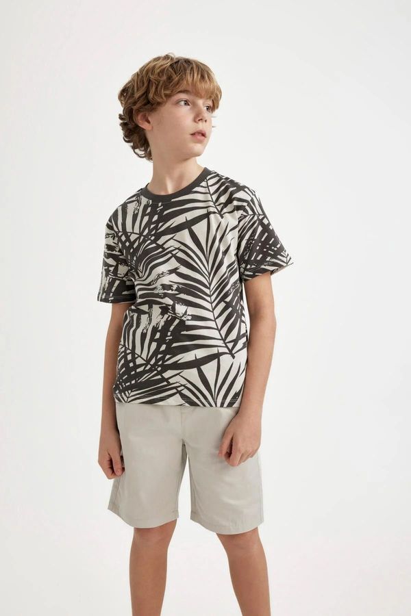 DEFACTO DEFACTO Boy's Crew Neck Printed Short Sleeve T-Shirt