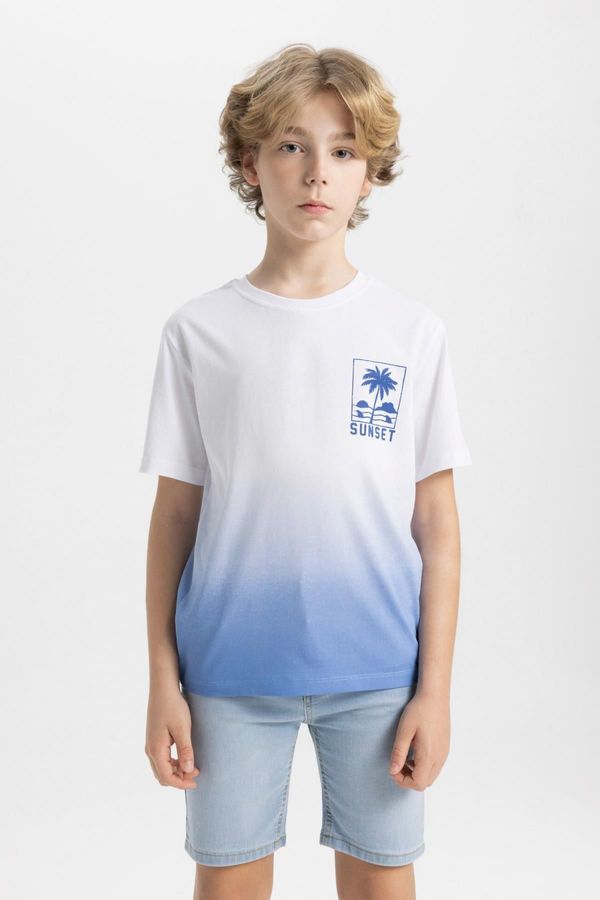 DEFACTO DEFACTO Boy's Crew Neck Printed Short Sleeve T-Shirt