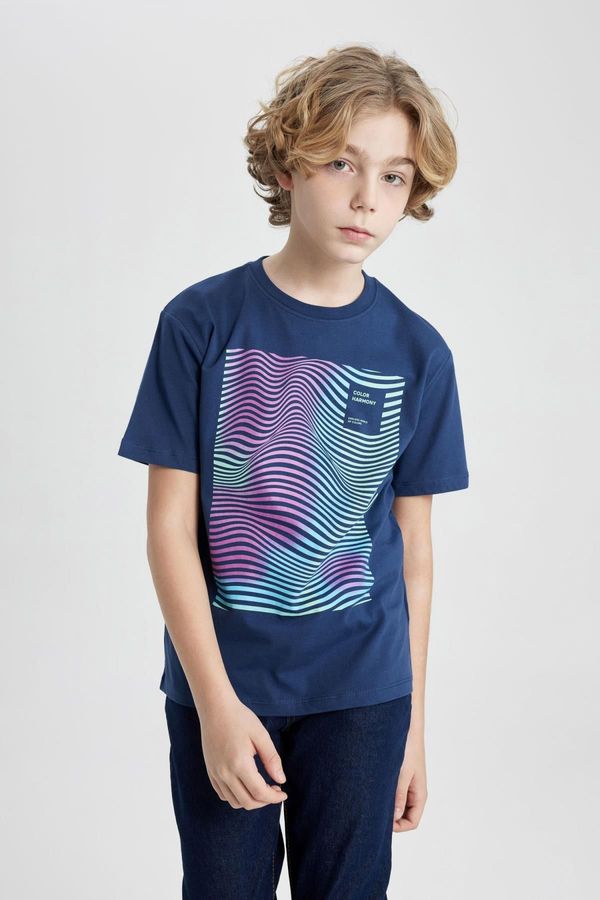 DEFACTO DEFACTO Boys' Crew Neck Printed Short Sleeve T-Shirt