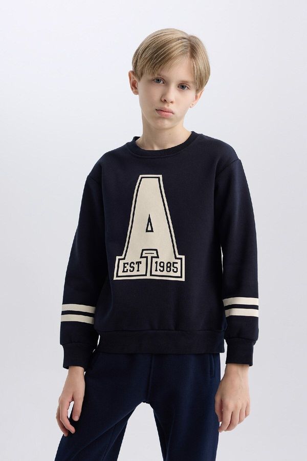 DEFACTO DEFACTO Boy's Crew Neck Printed Sweatshirt