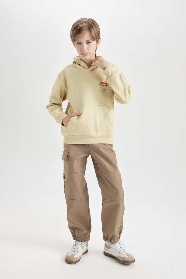 DEFACTO DEFACTO Boys Elastic Waist and Leg Cargo Pocket Plush Fleece Lined Jogger Pants