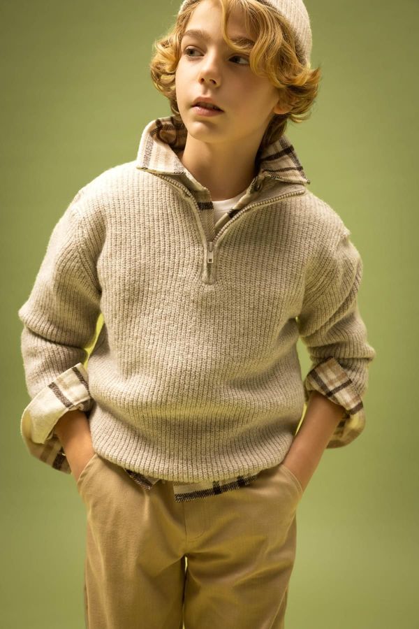 DEFACTO DEFACTO Boy's Half Zip Knit Sweater