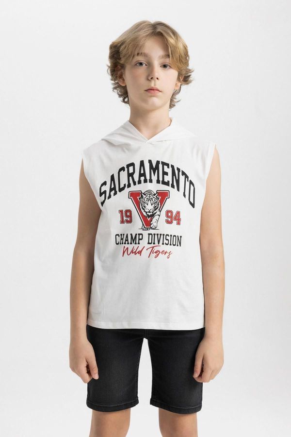 DEFACTO DEFACTO Boy's Hooded Printed Tank Top