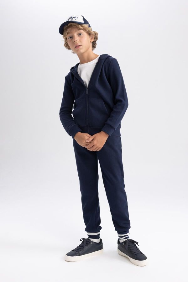 DEFACTO DEFACTO Boys Navy Blue Textured Jogger School Tracksuit Bottom