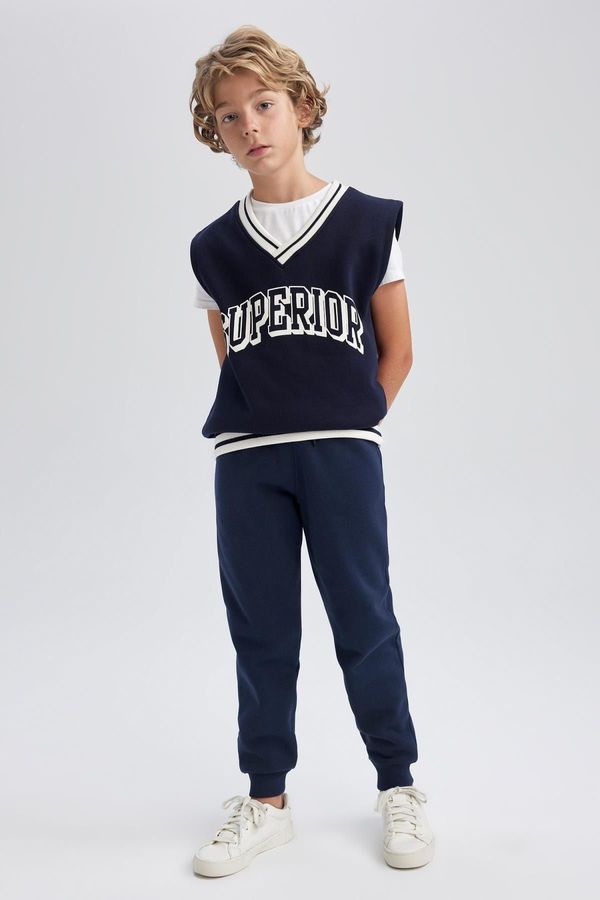 DEFACTO DEFACTO Boys Navy Blue Thick Sweatshirt Fabric School Sweatpants