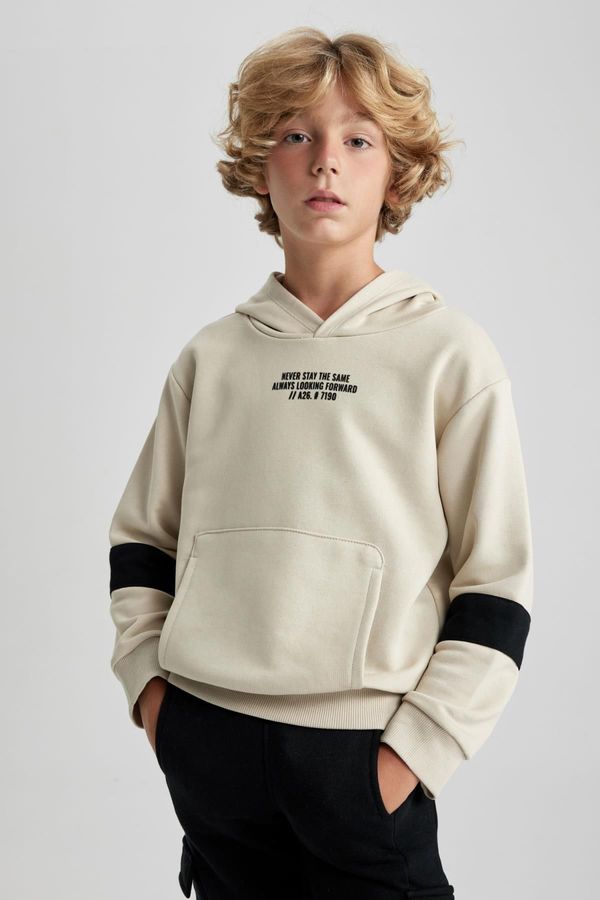 DEFACTO DEFACTO Boy's Oversize Fit Hooded Sweatshirt