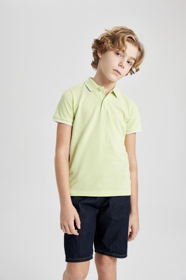 DEFACTO DEFACTO Boy's Pique Short Sleeve Basic Polo T-Shirt