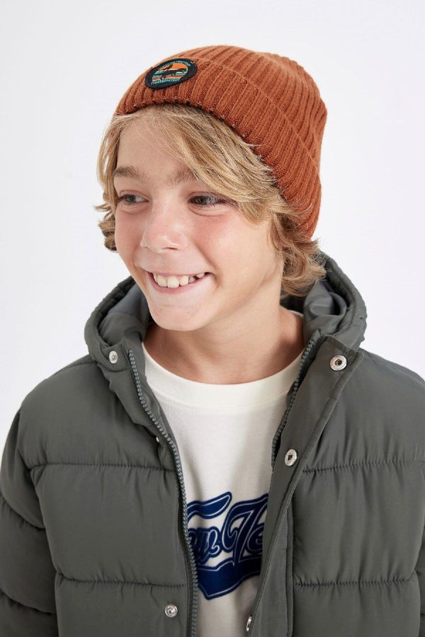 DEFACTO DEFACTO Boy's Ribbed Knitted Beanie