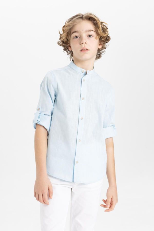 DEFACTO DEFACTO Boy's Stand Collar Long Sleeve Shirt