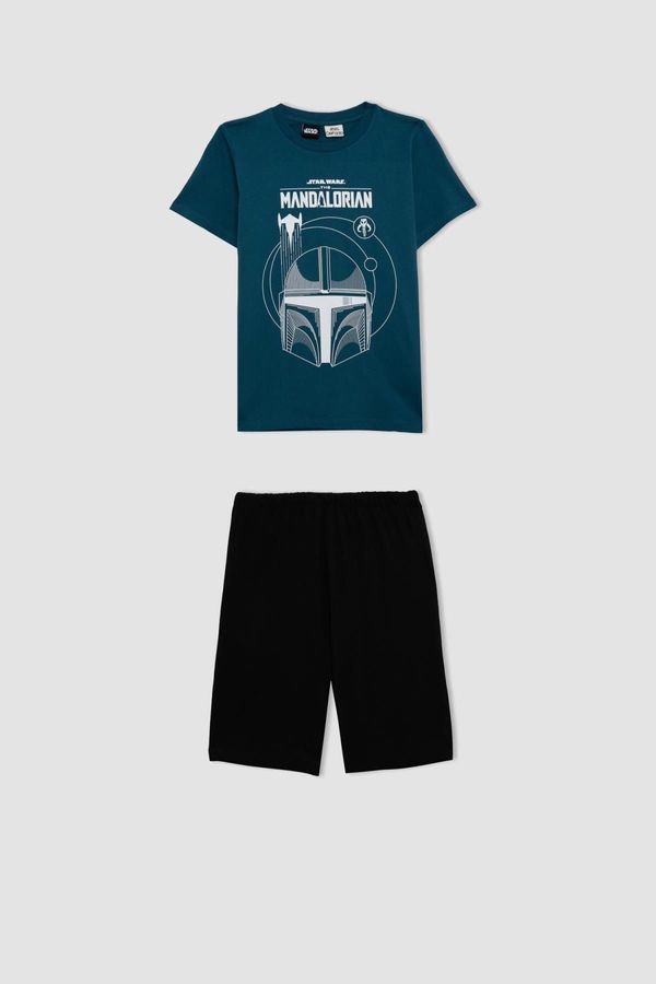 DEFACTO DEFACTO Boy's Star Wars-The Mandalorian Short Sleeve Pajama Set with Shorts