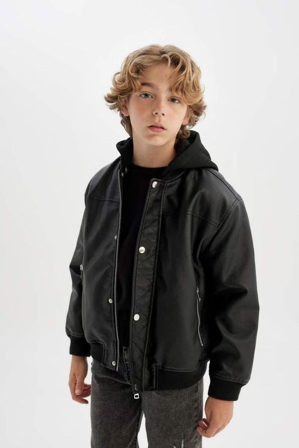 DEFACTO DEFACTO Boys Water Repellent College Collar Bomber Plush Lining Coat