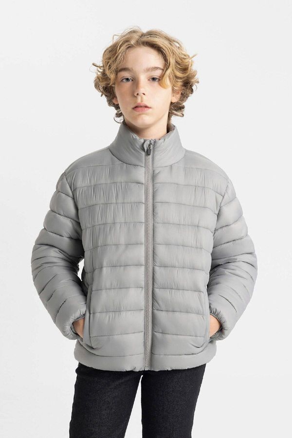 DEFACTO DEFACTO Boy's Water Repellent Windproof Half Turtleneck Puffer Jacket