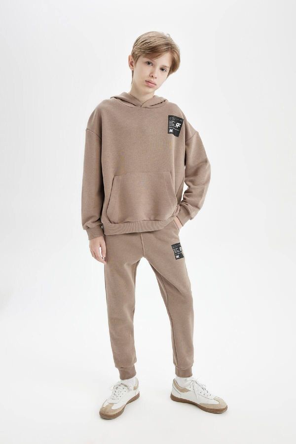 DEFACTO DEFACTO Boys Woven Labeled Elastic Waist Leg Pocket School Jogger Sweatpants