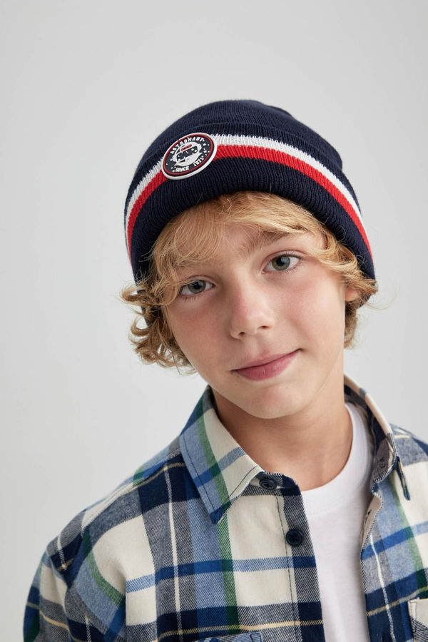 DEFACTO DEFACTO Boy's Woven Labeled Knitwear Beret