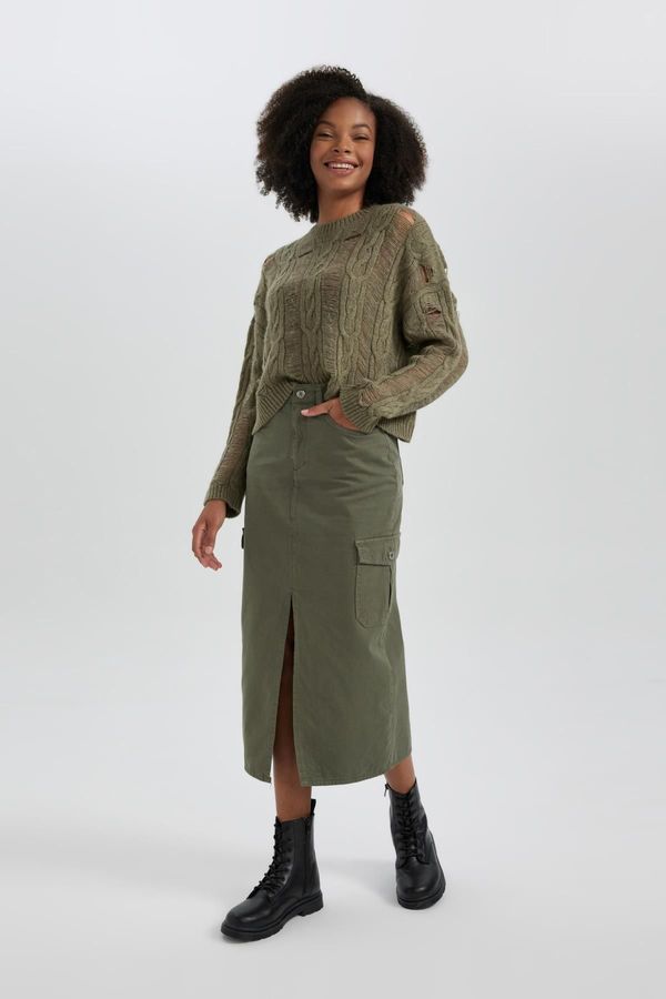 DEFACTO DEFACTO Cargo Fit Gabardine Maxi Skirt