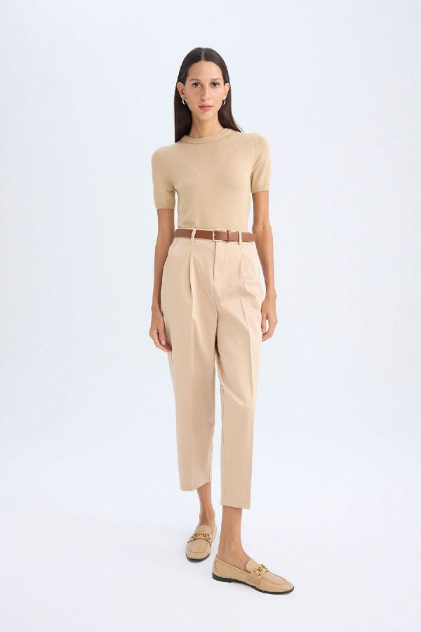 DEFACTO DEFACTO Carrot Fit Pocket High Waist Crop Trousers