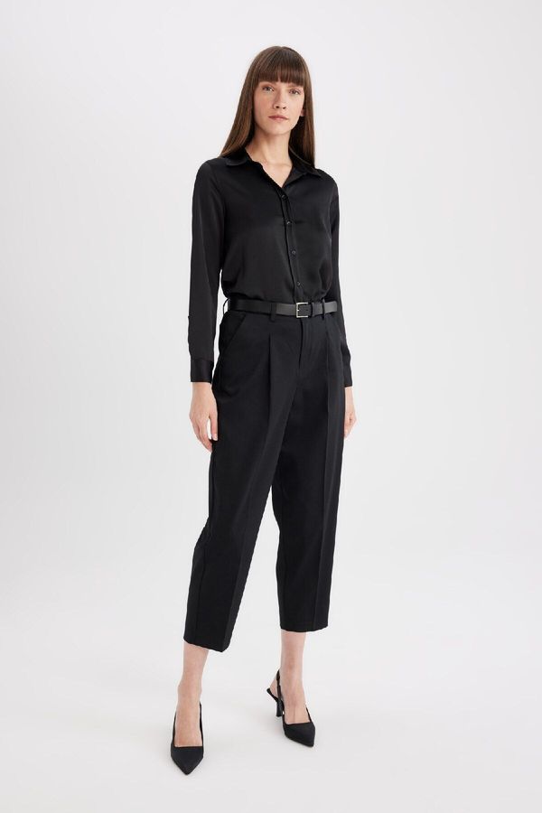 DEFACTO DEFACTO Carrot Fit Pocket High Waist Crop Trousers