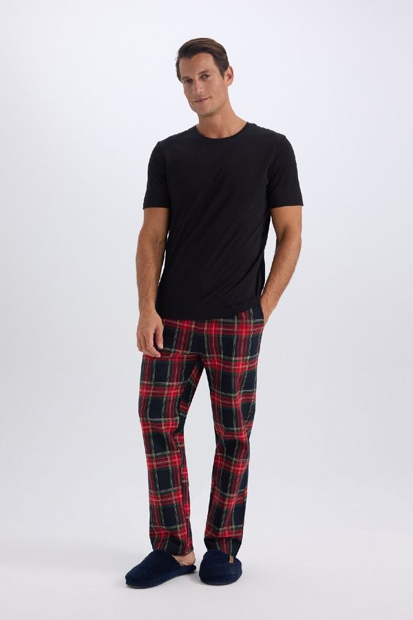 DEFACTO DEFACTO Christmas Themed Checkered Pocket Long Pajama Bottoms