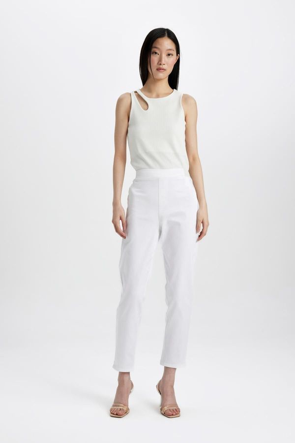 DEFACTO DEFACTO Cigarette Normal Waist Straight Leg Satin Basic Trousers