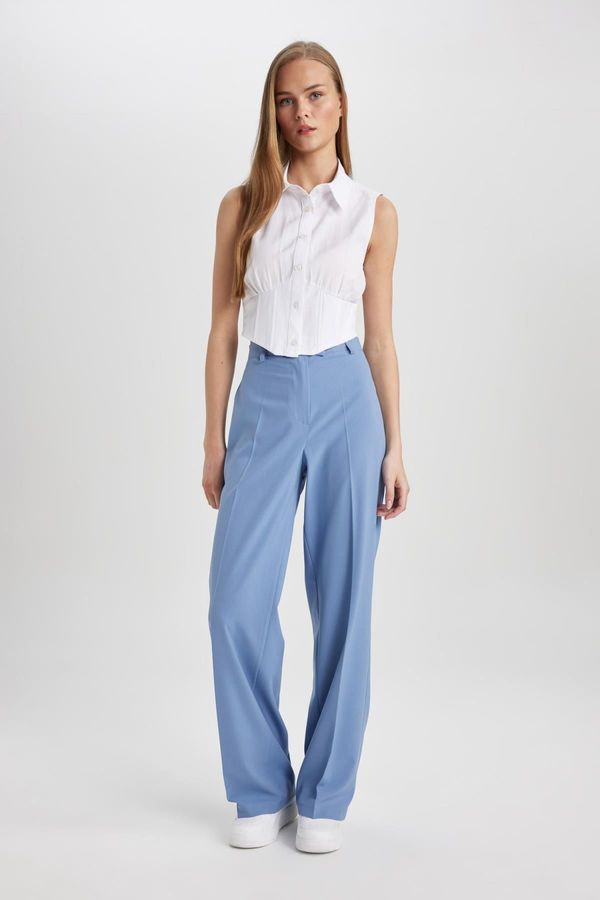 DEFACTO DEFACTO Classic Pants Basic Straight Wide Leg Wide Leg High Waist Standard Length