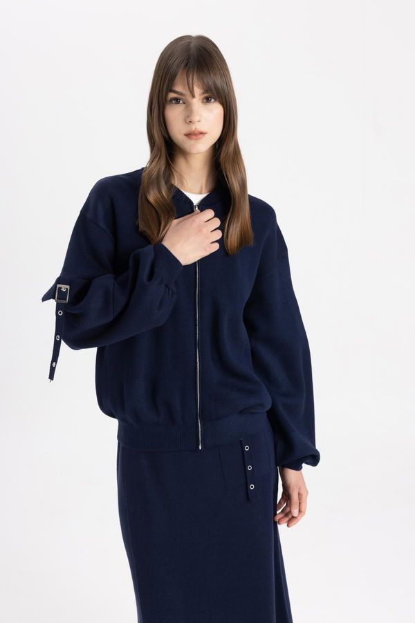 DEFACTO DEFACTO College Collar Bomber Cardigan