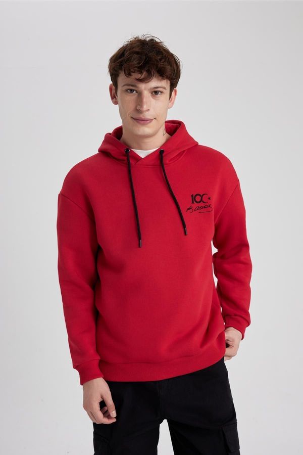 DEFACTO DEFACTO Comfort Fit Back Printed Hooded Sweatshirt