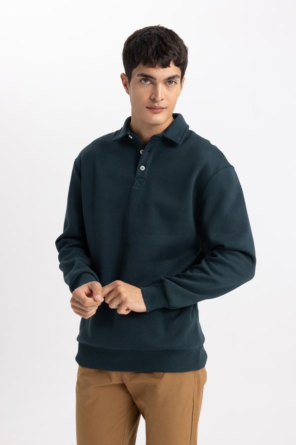 DEFACTO DEFACTO Comfort Fit Polo Neck Sweatshirt