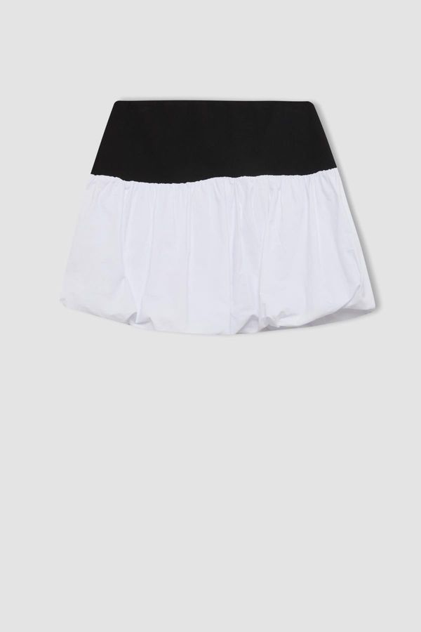 DEFACTO DEFACTO Cool Balloon Fit High Waist Cotton Lined Mini Skirt