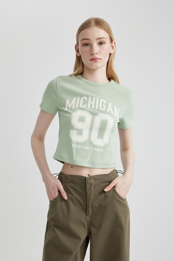 DEFACTO DEFACTO Cool Fitted Printed Short Sleeve T-Shirt