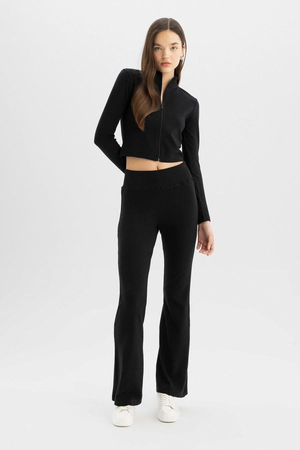 DEFACTO DEFACTO Cool Flare Fit Ribbed Trousers