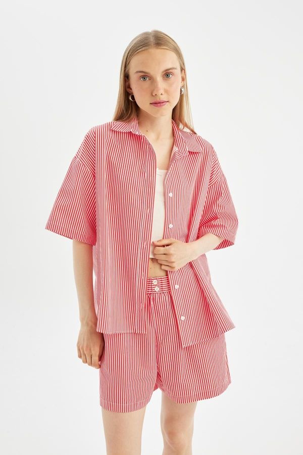 DEFACTO DEFACTO Cool Oversize Fit Poplin Short Sleeve Shirt