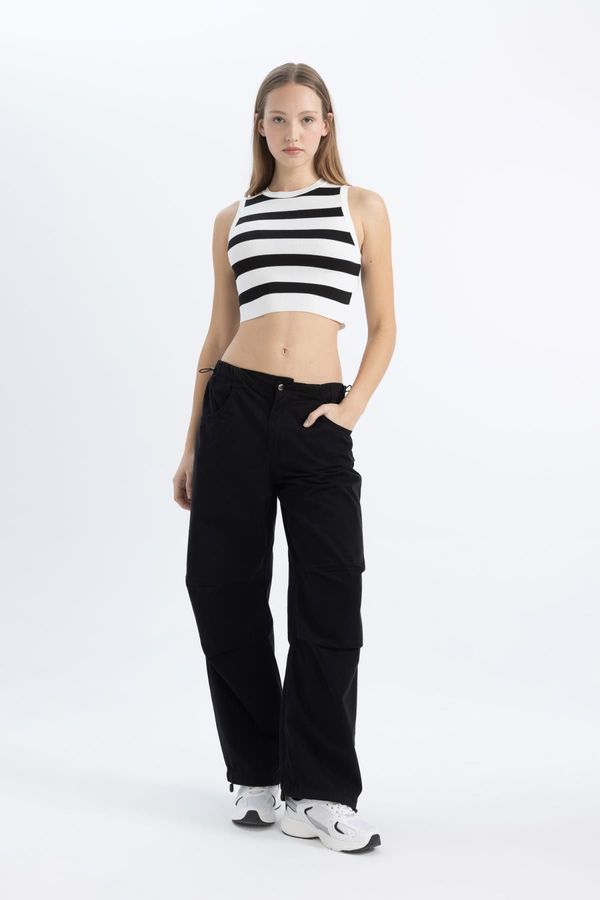 DEFACTO DEFACTO Cool Parachute Gabardine Trousers with Pockets and Elastic Waistband